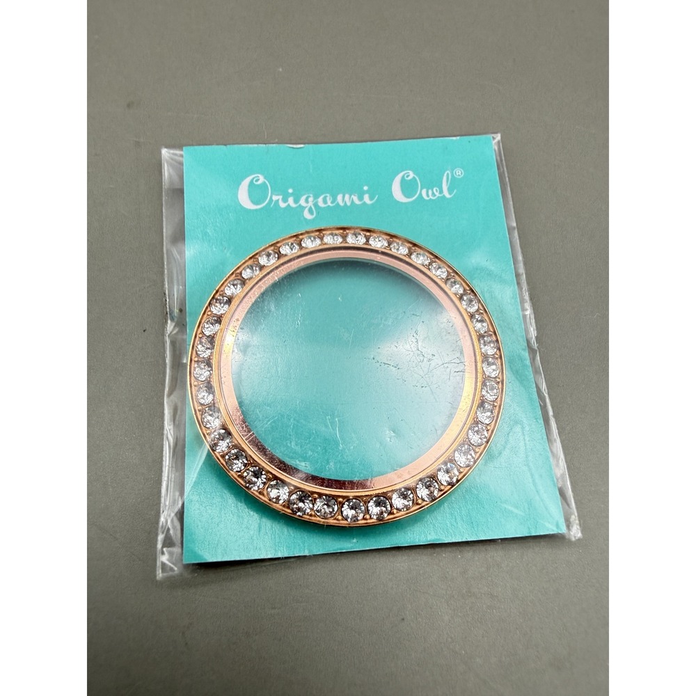 Origami Owl Rose Gold Large Crystal Locket Face Twist Top Replacement Round